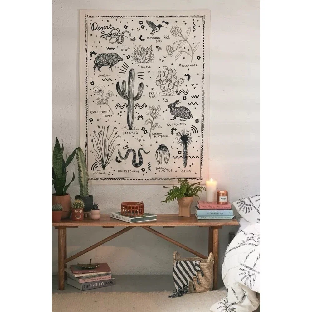 Desert Species Cotton Canvas Tapestry Wall Hanging Home Decor Art Poster Boho